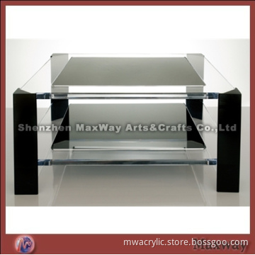 Acrylic/perspex square table with two tiers